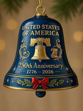 États-unis 250e anniversaire cloche ornement noël sonnette en métal